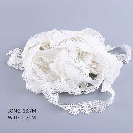15 meter vit spetsapplikation sömnad för bröllopsdekoration (5#)