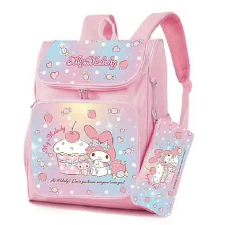 Uusi Sanrio-sarjan piirretty opiskelijareppu Kitty Kuromi anime-opiskelijatarvikkeet suuri koululaukku kotelolla - T ydellinen 2 s 2 30*14*38cm