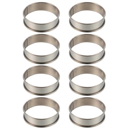 8 stk. Mousse Ringer Former Bakeverktøy Kakekjeks Former Rustfritt Stål Former