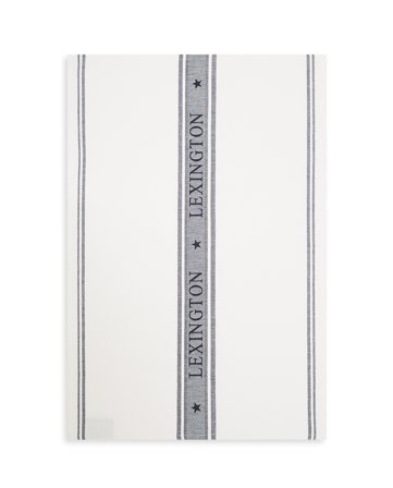 Lexington ICONS cotton jacquard star kitchen towel, white/dress blue