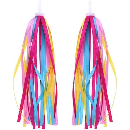 [NT] Regnbågs cykelband för barn, flickor och pojkar, 2 st färgglada styrhandtag med tofsar, cykeltillbehör