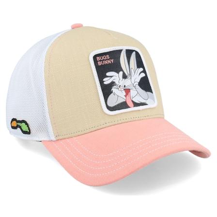 Capslab - Beige trucker Cap - Looney Tunes Bugs Bunny White/Beige/Pink Trucker @ Hatstore