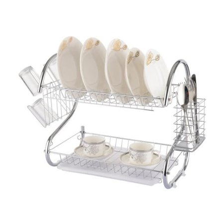 Opvaskestativ - GENERIC - 2 niveauer - Beige - 43 x 26 x 39 cm - Moderne