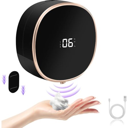 Automatisk såpedispenser, veggmontert såpedispenser, LED-skjerm, stor kapasitet på 280 ml