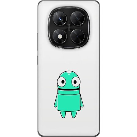 Yhteensopiva Puhelinkuori Xiaomi Xiaomi Redmi Note 14 Pro Turkoosi piirroshahmo isoilla silmillä ja iloisella persoonallisuudella yksinkertaisessa ku