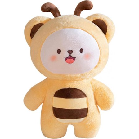 Bi-plys bamsepude sød bi-plys insekt bamse gave til børn gul 9" (FMY)