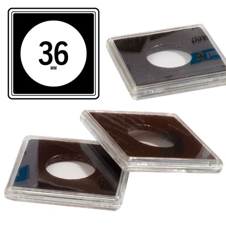 QUADRUM Intercept firkantede møntkapsler til mønt Ø 36 mm - 6 stk.