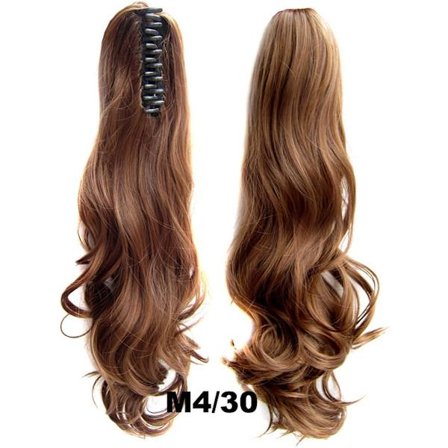 Brasiliansk Hästsvans, Vågiga hästsvansförlängningar – brun/röd-M4/30