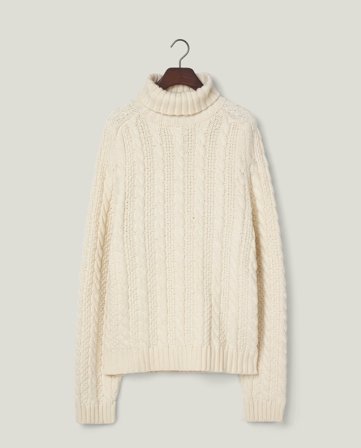 Lexington Fisherman-kaapelipusero, luonnonvalkoinen