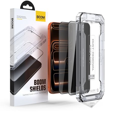 LIVSTIDSGARANTI - BOOM iPhone 17 Pro Max Privacy Härdat Glas Skärmskydd 2st
