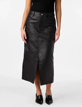 YAS Yasmina Hmw Leather Long Skirt Noos - Black - M
