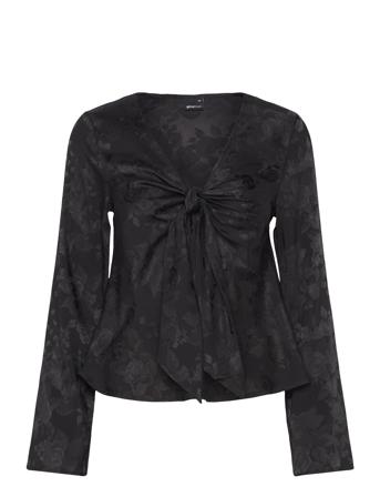 Gina Tricot Twisted Blouse Svart