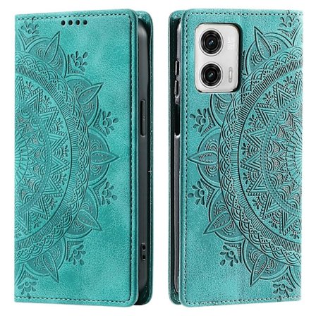 För Motorola Edge 50 Fusion 5G Mandala Läderfodral Magnetisk Stängning Telefonskal