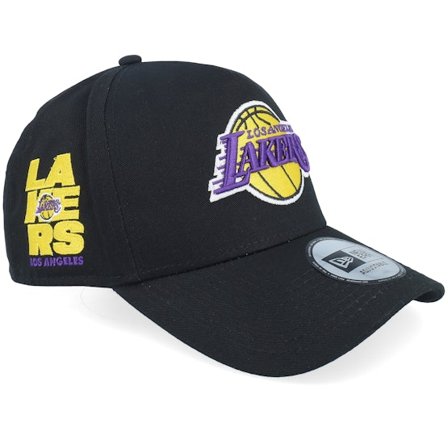 New Era - NBA Noir adjustable Casquette - Los Angeles Lakers NBA Patch Black A-frame Adjustable @ Hatstore