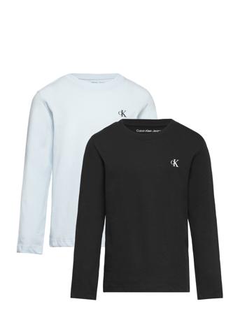 2-Pack Monogram Top Ls T-shirts Long-sleeved T-shirts Multi/mønstret Calvin Klein*Betinget Tilbud
