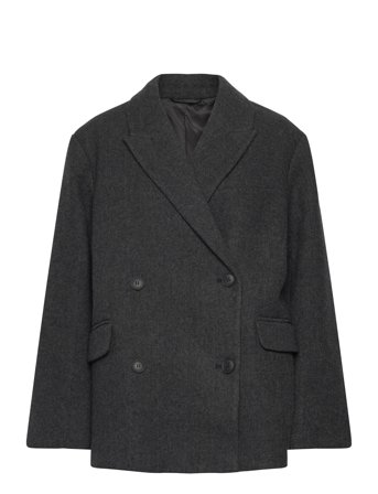 Weekday Oversized Wool-Blend Double-Breasted Blazer - Grey - XL