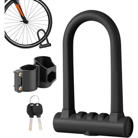 Sykkel U-lås U-lås for sykkel Silikon Motorsykkel låser Stålfeste Sink Legering Kjerne med 2 Messingnøkler Monteringsbrakett Forbedret Beskyttelse