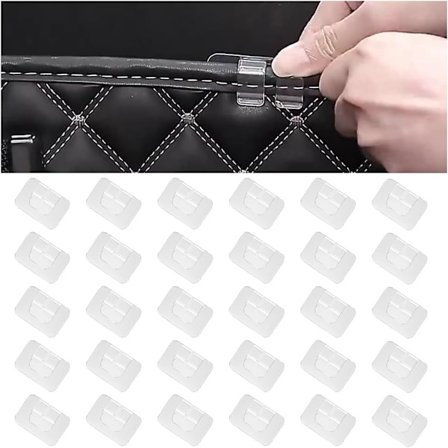 30 stk. Multifunksjonelle Bilmattefester, Selvklebende med Lim på Bakside