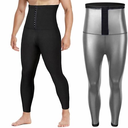 Män Body Shaper Thermo Bastu Byxor Sweat Waist Trainer Leggings Bantning Underkläder Viktminskning Träning Kompression Shapewear,blå