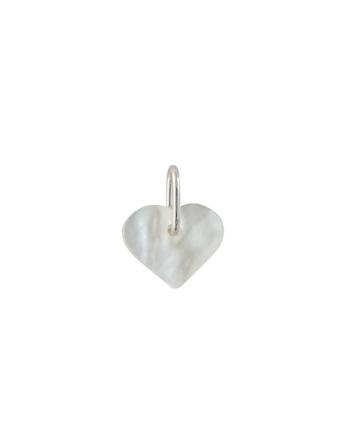 Pearl Heart Charm - Silver Silver Design Letters