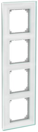 Schneider Electric WDE004038 Kombinationsram glas, solid, vit 4-fack, Strömbrytare & vägguttag