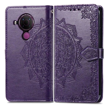 Mandala läder Nokia 5.4 fodral - Lila
