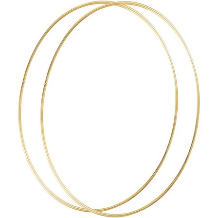 2-pakke 30 cm metall blomsterkrans ring for makramé, gull