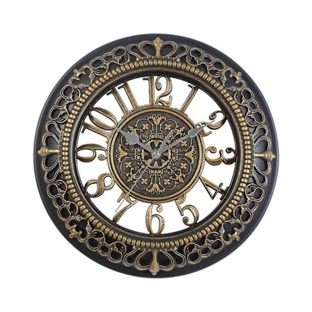 Antik Batteridriven 12-tums Rund Väggklocka för Vintageinspirerade Interiörer Antik Puder[D]