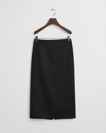 GANT Damen Bleistiftrock aus Wollmix in Midilänge (42) Schwarz