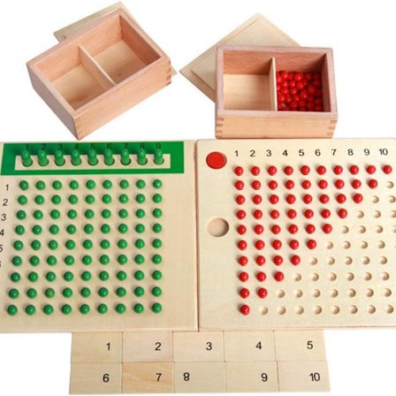 Læringsleketøy for matematikk Montessori matematikkmateriale multiplikasjon trebrett KLB