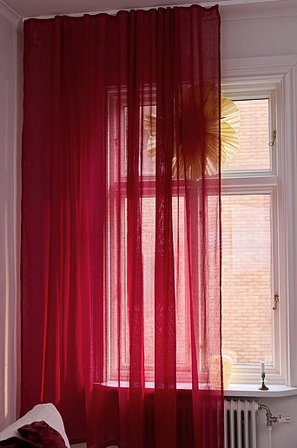 Jotex - Gordijn Met Linnen Textuur 1 Lengte Extra Breed Chilirood chilirood - LIZZIE - Koop Linnen gordijnen bij Jotex