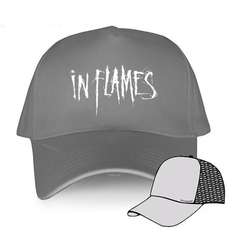 Svart Casual Hats Boys Tryckt Baseball Cap In Flames Swedish Metal Man Women