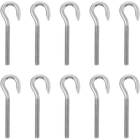 Krokbolt Skrue Ringkrok med 10 Muttere Høy Hardhet Krok 304 Sta