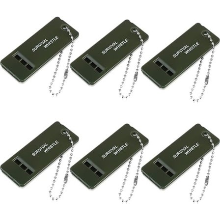 ING Nødfløyte - Multifunksjonell campingfløyte - Fløyte med snor - Nødfløyte for fotturer - 6-delt sett