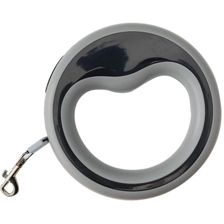 ING Kobbel Uttrekkbart Hundebånd Automatisk Svingkrok Sterkt Belte 2,5 Meter Håndfritt og 360° Flokefri Bremse Pause- og Låsefunksjon For 10 Grå