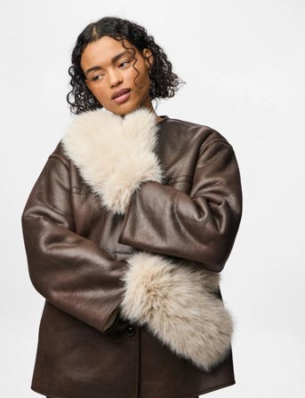 Pieces Pcplush Fluffy Mittens - Beige - ONE SIZE