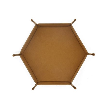 Terningbakke Læder Terning Foldbar Hexagon Bakke Terningholder Velegnet