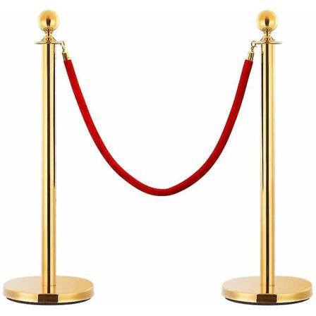 HKK Stanchion Stand Tau med rød og gyllen fløyel