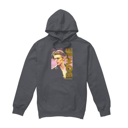 David Bowie Smokin Hoodie för män L Gråmelerad