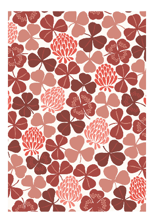 Gyllstad Tyg Metervara Lyckoklöver Röd 1 meter