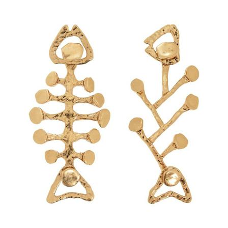 Tory Burch Brutalist Fish earrings , Geel , Dames , Maat: ONE Size