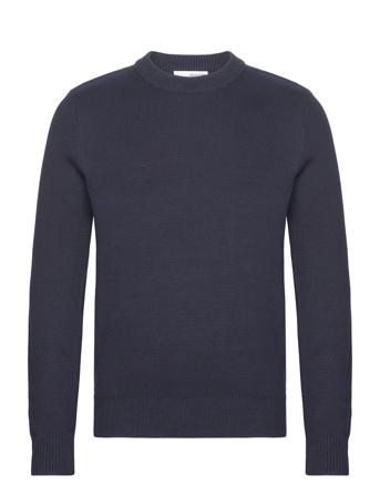 Slhtodd Ls Knit Crew Neck W Navy Selected Homme