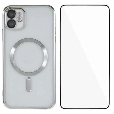 iPhone 11 Magnetic TPU Case + Screen Protector – Silver