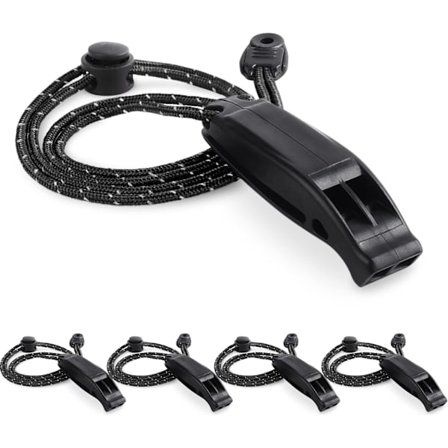 Nødfløjte 4-pak 120dB Høj Sikkerhedsfløjte med Reflekterende Strop Vandtæt til Camping Vandring Udendørs Overlevelse