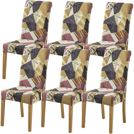 Stoltrekk, 6-pakning, Stretch, Avtakbare, Vaskbare, Korte, Beskyttelse for Spisestolputer, for Hotell, Spisestue, Seremonier