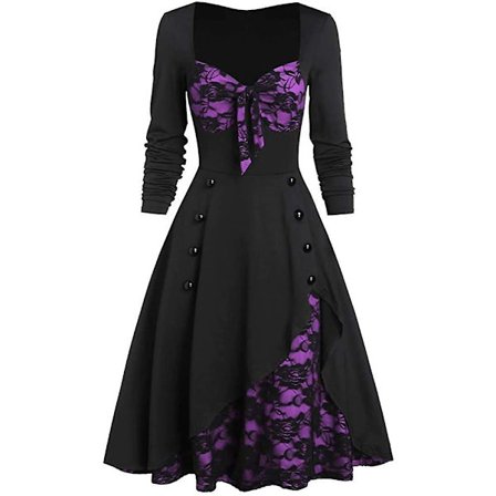 Kvinnors klänningar kampanj rea ​​utrensning damer överdimensionerad festklänning blomspets