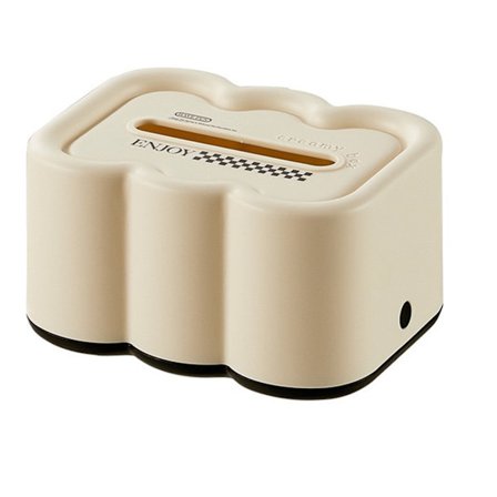 Molnformad Tissue Box Omslag Multifunktionell Plasthållare för Vardagsrum Matbord Svart