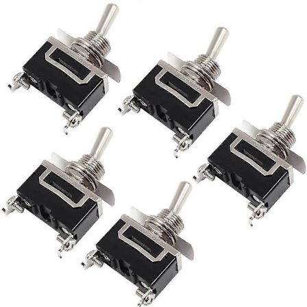 Vippströmbrytare SPST 2-polig På/Av 12V 24V 220V 230V 5 stycken [D]