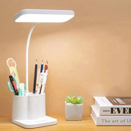 Bordslampa Trefärgs Ögonskydd 3 Hastigheter Dimbar USB Uppladdningsbar Nattlampa Läder Bordslampa Sovrum Skrivbord