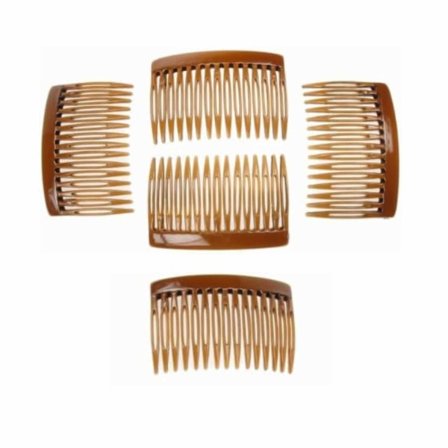 5-pak franske hårkamme, franske sidekamme til kvinder, gennemsigtige og simple hårkamme, sidekamme til piger